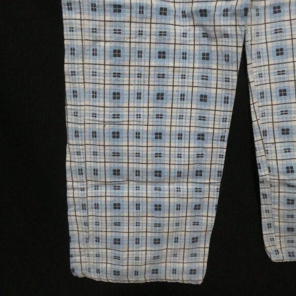 Blue Plaid Pajama Pants | medium | 100% cotton | Stretchy Waist and Drawstring - Picture 15 of 16